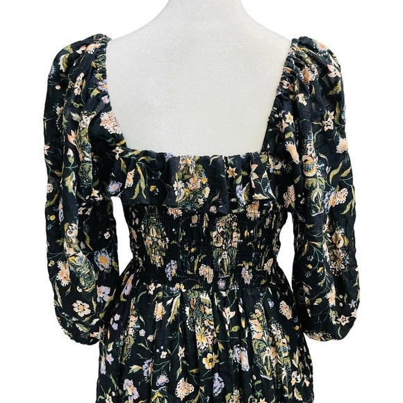 Free People NWT Small OASIS FLORAL PRINTED MAXI DRESS - BLACK COMBO - Picture 10 of 16